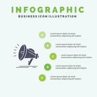 spreker luid audio stem solide icoon infographics 5 stappen presentatie achtergrond vector