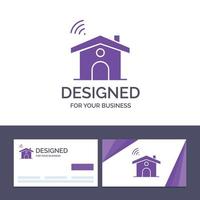 creatief bedrijf kaart en logo sjabloon Wifi onderhoud signaal huis vector illustratie