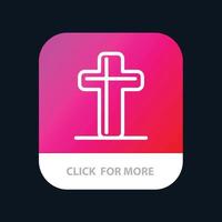 viering christen kruis Pasen mobiel app knop android en iOS lijn versie vector