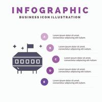 astronomie ruimte ufo solide icoon infographics 5 stappen presentatie achtergrond vector