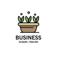groei blad fabriek voorjaar bedrijf logo sjabloon vlak kleur vector