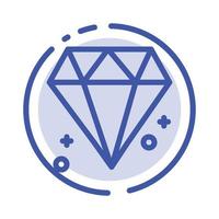 diamant Canada juweel blauw stippel lijn lijn icoon vector