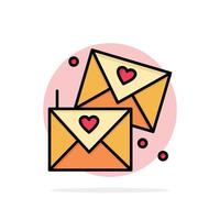 e-mail liefde bril bruiloft abstract cirkel achtergrond vlak kleur icoon vector