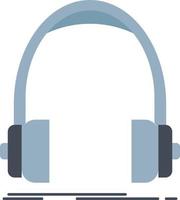 audio koptelefoon hoofdtelefoons toezicht houden op studio vlak kleur icoon vector
