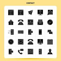 solide 25 contact icoon reeks vector glyph stijl ontwerp zwart pictogrammen reeks web en mobiel bedrijf ideeën ontwerp vector illustratie