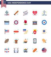 vlak pak van 25 Verenigde Staten van Amerika onafhankelijkheid dag symbolen van sport- hockey Gorzen Verenigde Staten van Amerika liefde bewerkbare Verenigde Staten van Amerika dag vector ontwerp elementen