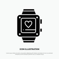 hand- kijk maar liefde hart bruiloft solide glyph icoon vector