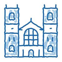 kasteel facade tekening icoon hand- getrokken illustratie vector