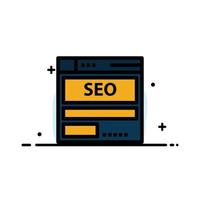 website server gegevens hosting seo tech bedrijf vlak lijn gevulde icoon vector banier sjabloon