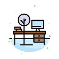 comfort bureau kantoor plaats tafel abstract vlak kleur icoon sjabloon vector