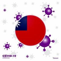 bidden voor Taiwan covid19 coronavirus typografie vlag blijven huis blijven gezond nemen zorg van uw eigen Gezondheid vector