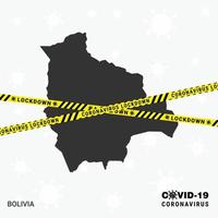 bolivialand kaart vergrendeling sjabloon voor coronavirus pandemisch voor hou op virus transmissie covid 19 bewustzijn sjabloon vector