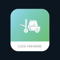 lifter hijs- vrachtauto vervoer mobiel app knop android en iOS glyph versie vector