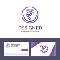 creatief bedrijf kaart en logo sjabloon bedrijf valuta financiën Indisch inr roepie handel vector illustratie