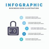 slot school- studie solide icoon infographics 5 stappen presentatie achtergrond vector