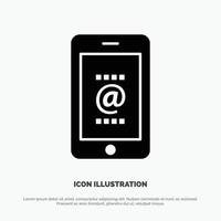 mobiel mail ID kaart telefoon solide glyph icoon vector