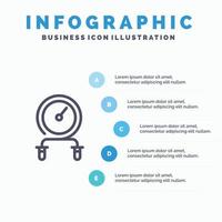 snel geschiktheid raken intensiteit opleiding lijn icoon met 5 stappen presentatie infographics achtergrond vector