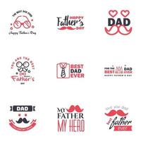 gelukkig vaders dag 9 zwart en roze typografie reeks vector typografie wijnoogst belettering voor groet kaarten banners t-shirt ontwerp u zijn de het beste vader bewerkbare vector ontwerp elementen