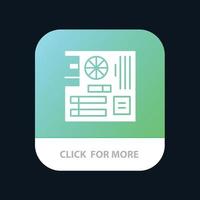 bord computer hoofd moederbord moeder mobiel app knop android en iOS glyph versie vector