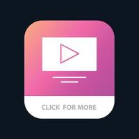 video Speel youtube mobiel app knop android en iOS glyph versie vector