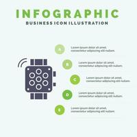 kijk maar hand- kijk maar timer onderwijs infographics presentatie sjabloon 5 stappen presentatie vector