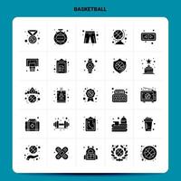 solide 25 basketbal icoon reeks vector glyph stijl ontwerp zwart pictogrammen reeks web en mobiel bedrijf ideeën ontwerp vector illustratie