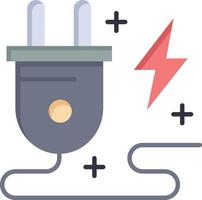 energie plug macht natuur vlak kleur icoon vector icoon banier sjabloon