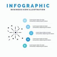 brand vakantie Pasen solide icoon infographics 5 stappen presentatie achtergrond vector