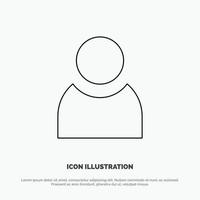 avatar gebruiker eenvoudig lijn icoon vector