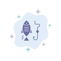 visvangst vis haak jacht- blauw icoon Aan abstract wolk achtergrond vector