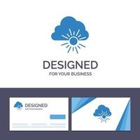 creatief bedrijf kaart en logo sjabloon wolk natuur voorjaar zon vector illustratie