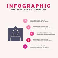 contact instagram sets solide icoon infographics 5 stappen presentatie achtergrond vector