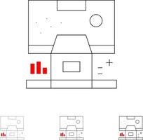 cabine centrum controle paneel kamer stoutmoedig en dun zwart lijn icoon reeks vector
