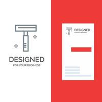 schoonheid kunstmatig scheermes salon grijs logo ontwerp en bedrijf kaart sjabloon vector