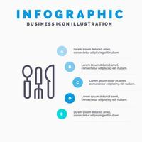 bestek hotel onderhoud reizen blauw infographics sjabloon 5 stappen vector lijn icoon sjabloon