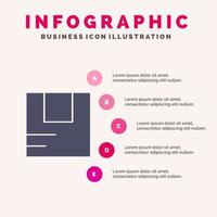 doos mooi zo logistiek vervoer solide icoon infographics 5 stappen presentatie achtergrond vector