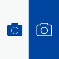 instagram camera beeld lijn en glyph solide icoon blauw banier lijn en glyph solide icoon blauw banier vector