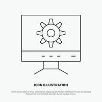 computer instelling ontwerp lijn icoon vector