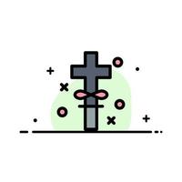 kruis vakantie heilig Pasen bedrijf vlak lijn gevulde icoon vector banier sjabloon
