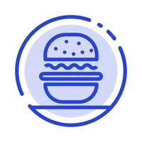 hamburger eten Amerikaans Verenigde Staten van Amerika blauw stippel lijn lijn icoon vector