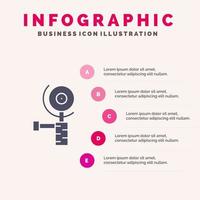 bouw Slijper slijpen solide icoon infographics 5 stappen presentatie achtergrond vector