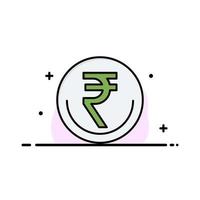 bedrijf valuta financiën Indisch inr roepie handel bedrijf logo sjabloon vlak kleur vector