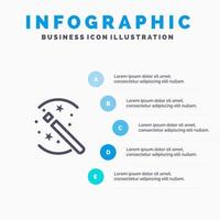 trucs oplossing magie stok blauw infographics sjabloon 5 stappen vector lijn icoon sjabloon