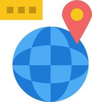wereld kaart navigatie plaats vlak kleur icoon vector icoon banier sjabloon