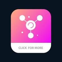 atoom molecuul wetenschap mobiel app knop android en iOS glyph versie vector