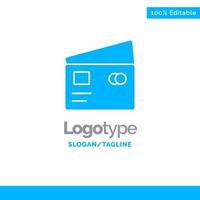 credit debiteren globaal betalen boodschappen doen blauw solide logo sjabloon plaats voor slogan vector