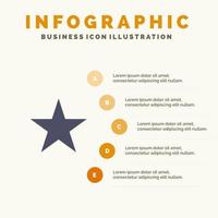 bladwijzer ster media solide icoon infographics 5 stappen presentatie achtergrond vector