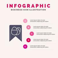 label Pasen ei solide icoon infographics 5 stappen presentatie achtergrond vector