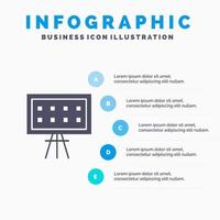 alfabet bord onderwijs presentatie solide icoon infographics 5 stappen presentatie achtergrond vector