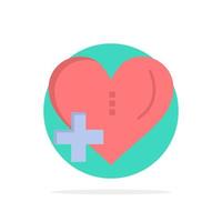 hart liefde toevoegen plus abstract cirkel achtergrond vlak kleur icoon vector